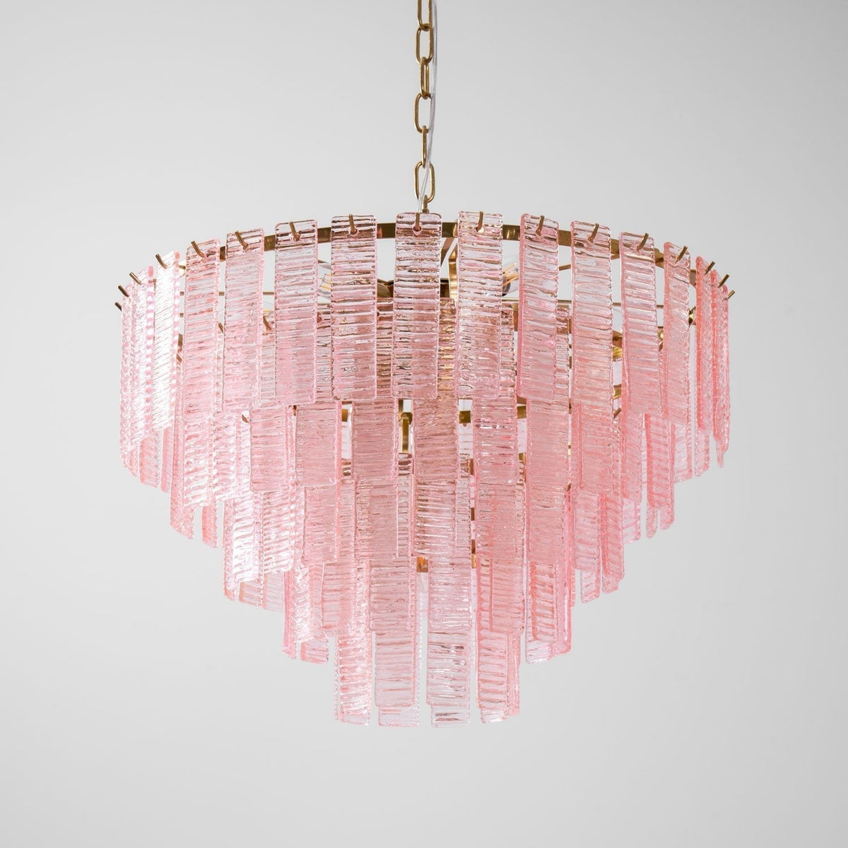 Lioririan lampadario vetro Murano Rosa Stratificato vintage lusso
