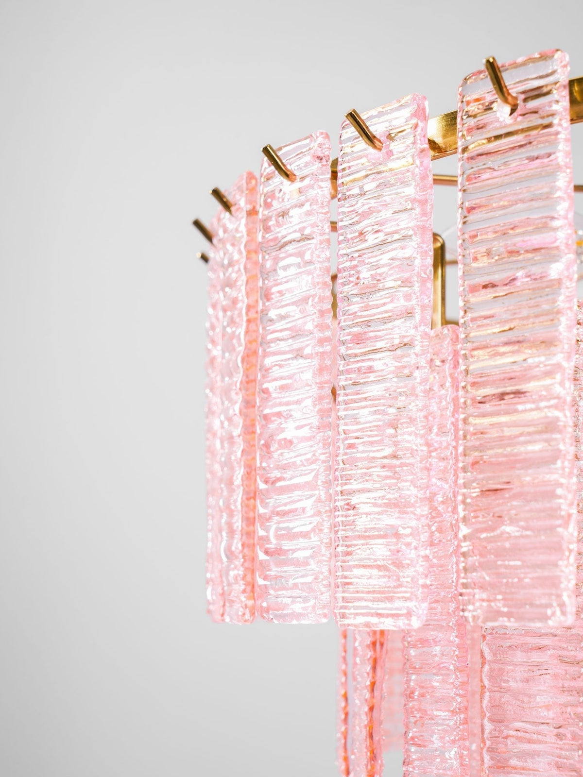 Lioririan lampadario vetro Murano Rosa Stratificato vintage lusso