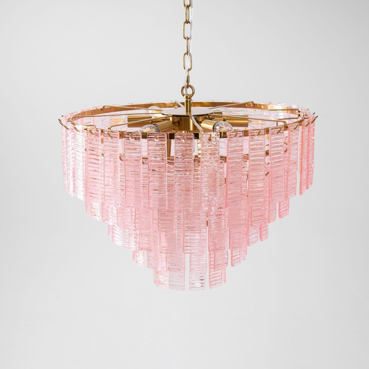 Lioririan lampadario vetro Murano Rosa Stratificato vintage lusso