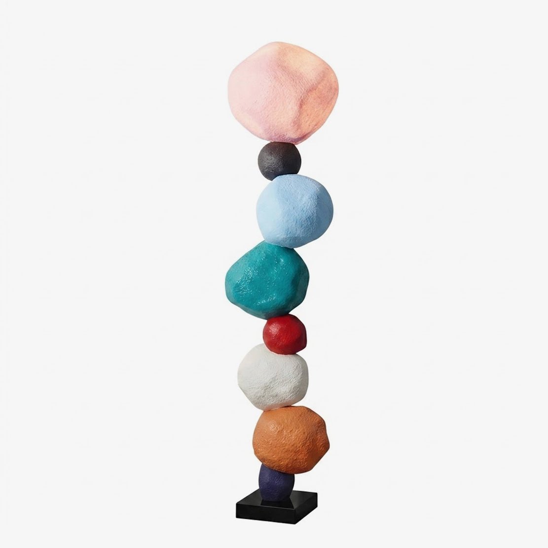 Totem lampada da terra con Scultura Artistic a Ciottoli Colorati