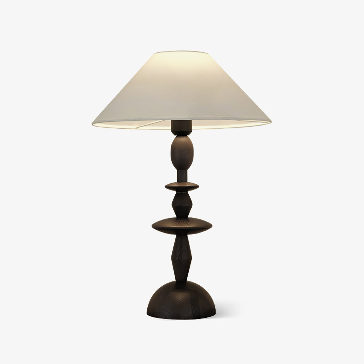 Halenir lampada da tavolo in legno e tessuto