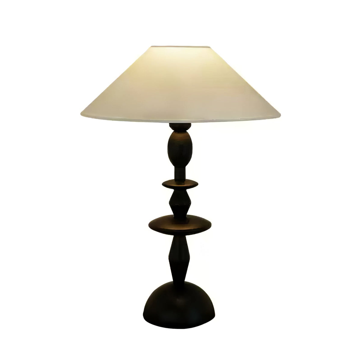Halenir lampada da tavolo in legno e tessuto