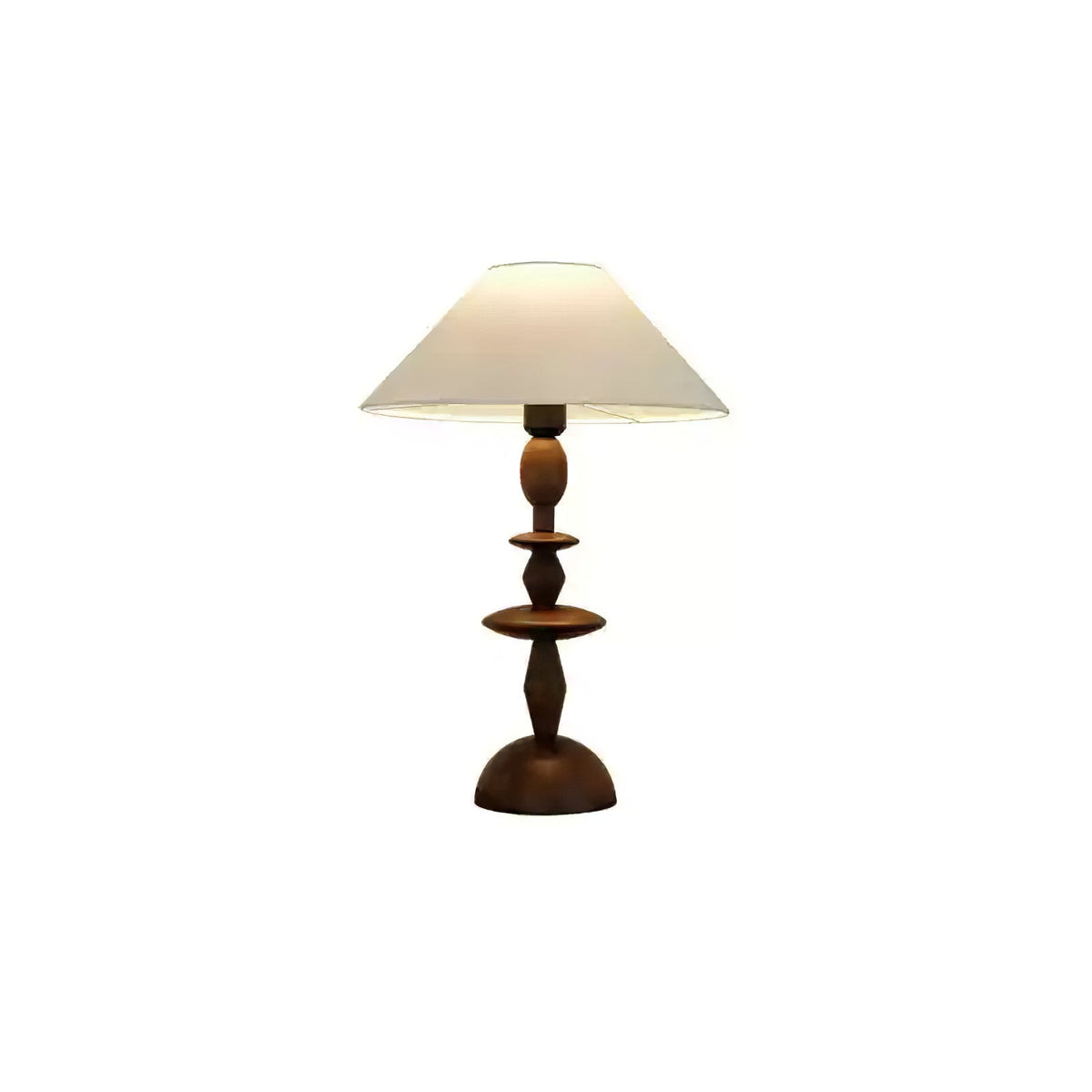 Halenir lampada da tavolo in legno e tessuto
