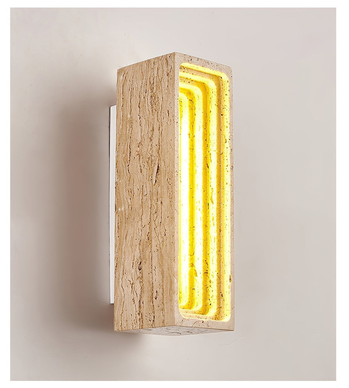 Atheila lampada da parete in travertino Giallo