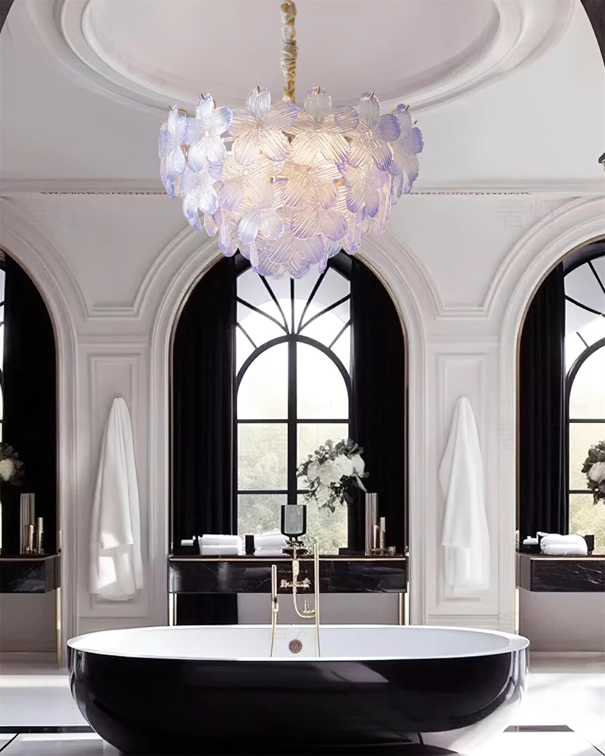 Cavine lampadario in vetro Rosa a Forma di fiore