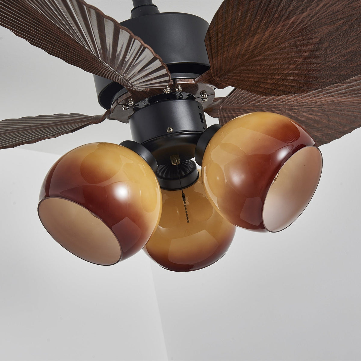 Rinaleria Ventilatore da soffitto con luce in legno vintage
