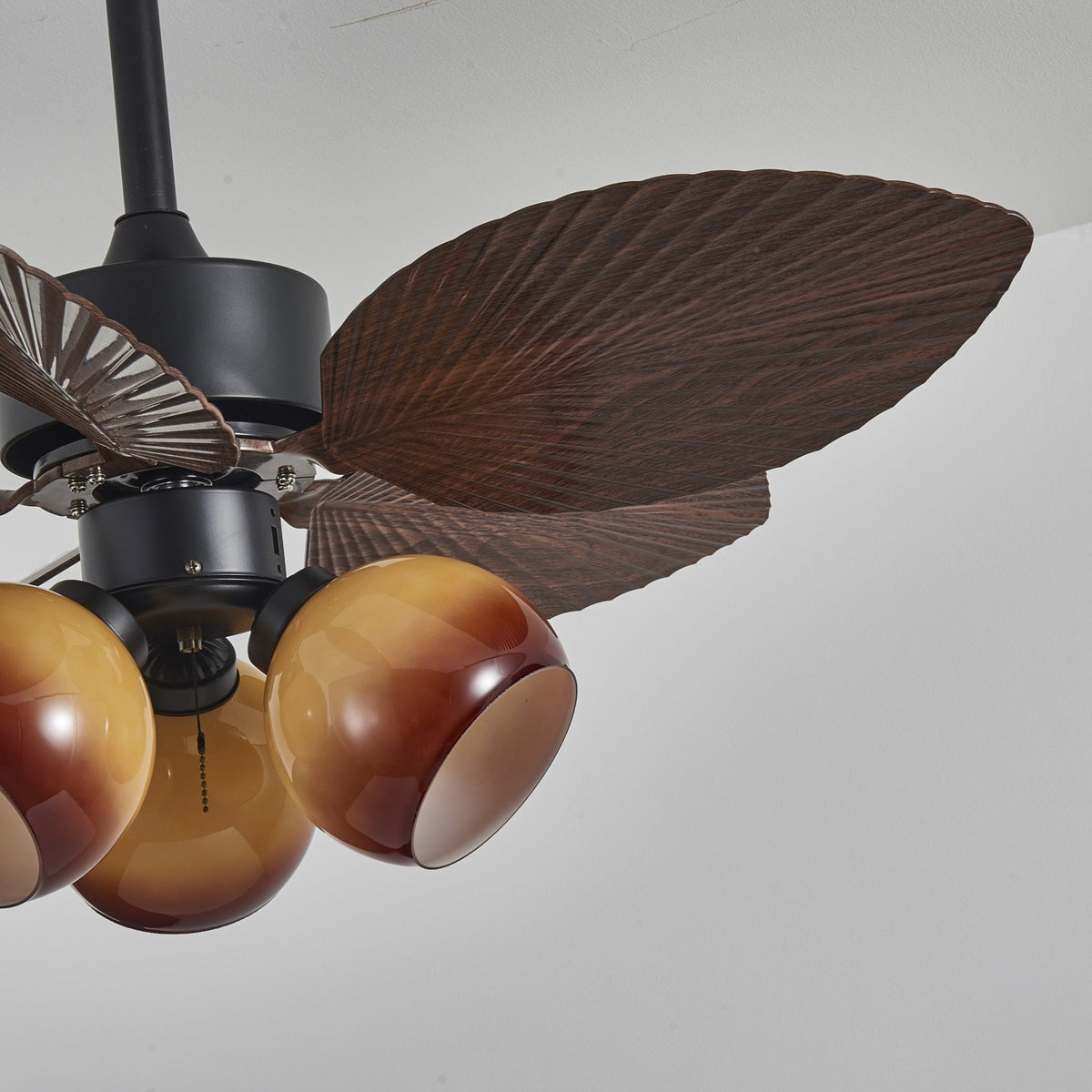 Rinaleria Ventilatore da soffitto con luce in legno vintage