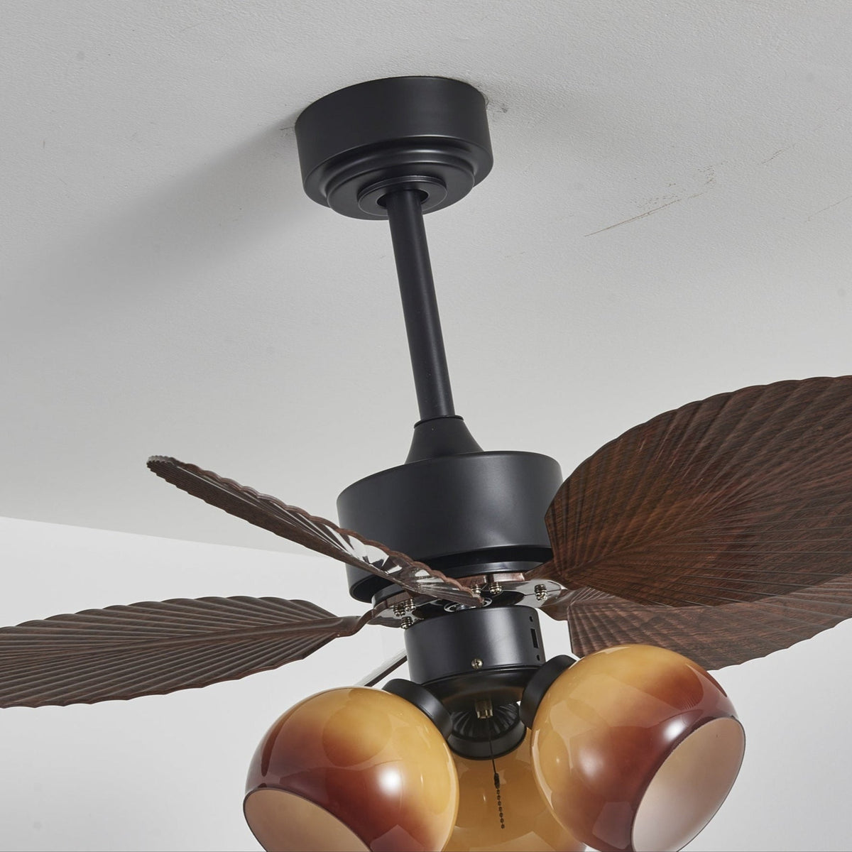 Rinaleria Ventilatore da soffitto con luce in legno vintage