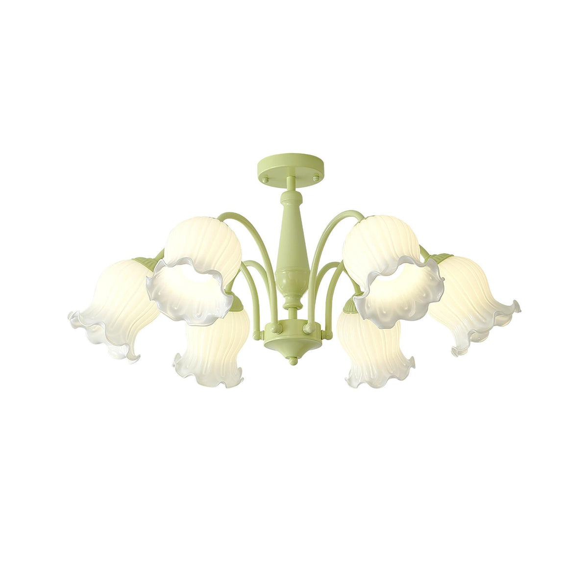Ibis Trumpet lampadario petali di vetro Floreali Pastello