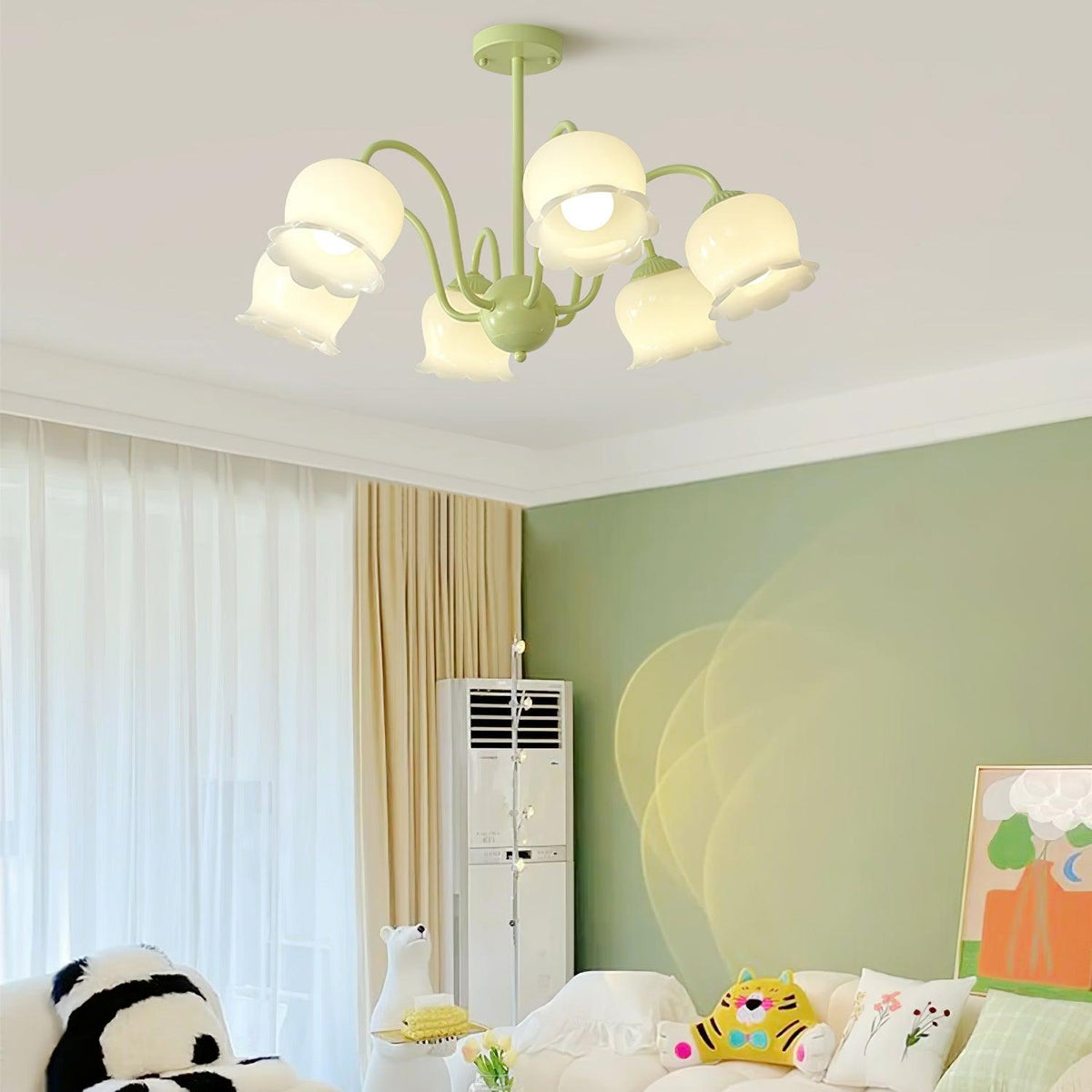 Ibis Trumpet lampadario petali di vetro Floreali Pastello