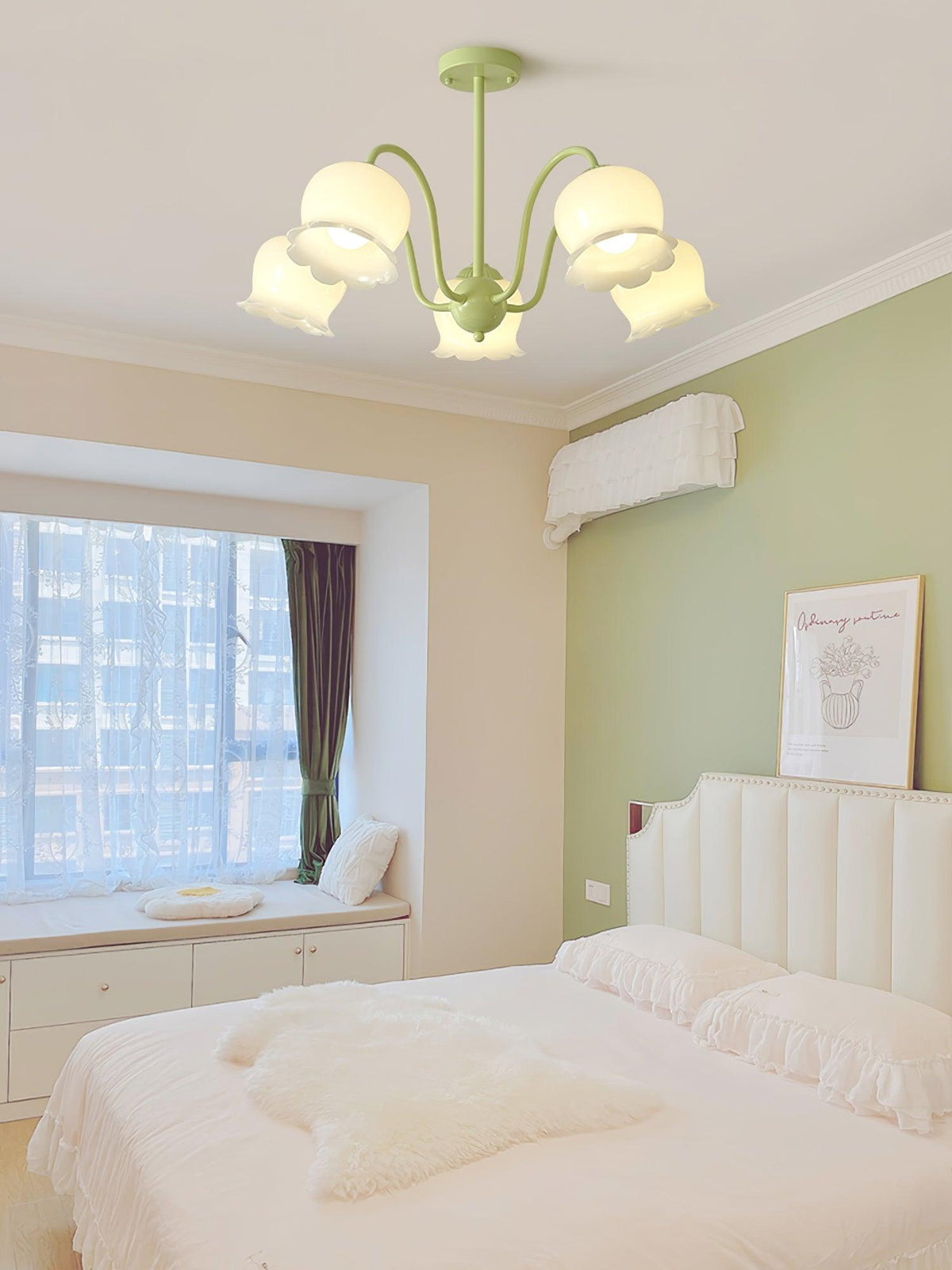 Ibis Trumpet lampadario petali di vetro Floreali Pastello