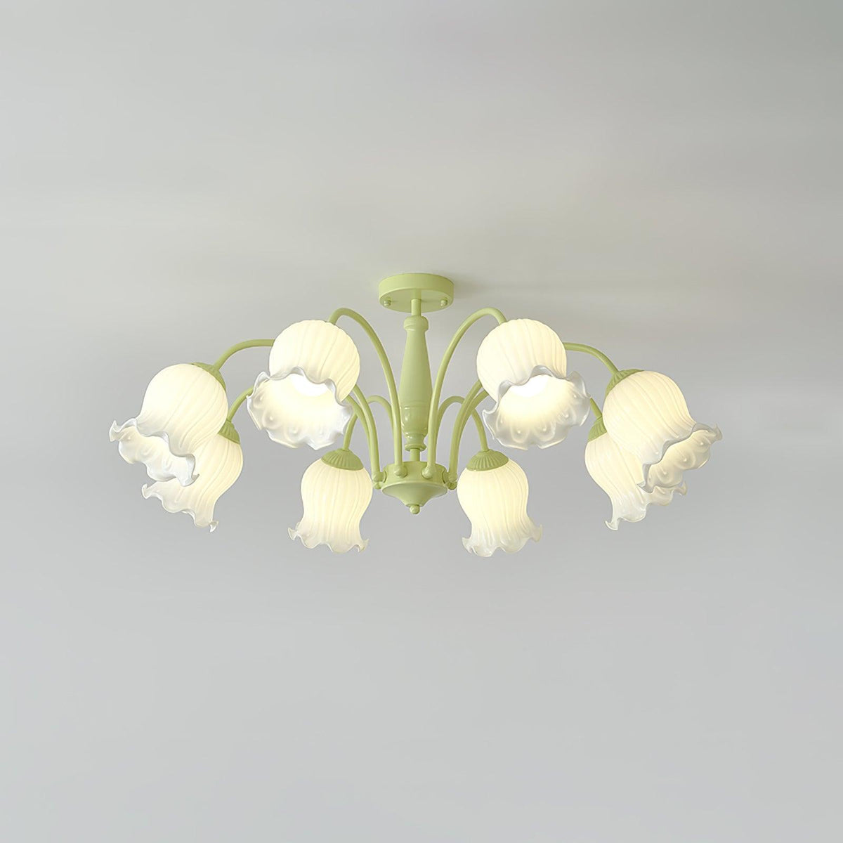 Ibis Trumpet lampadario petali di vetro Floreali Pastello