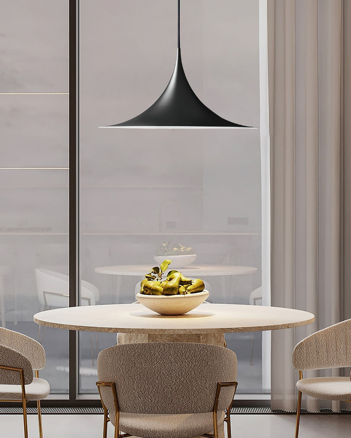 Viro lampada a sospensione Collo Sottile e Diffusore Ampio per sala da pranzo contemporanea