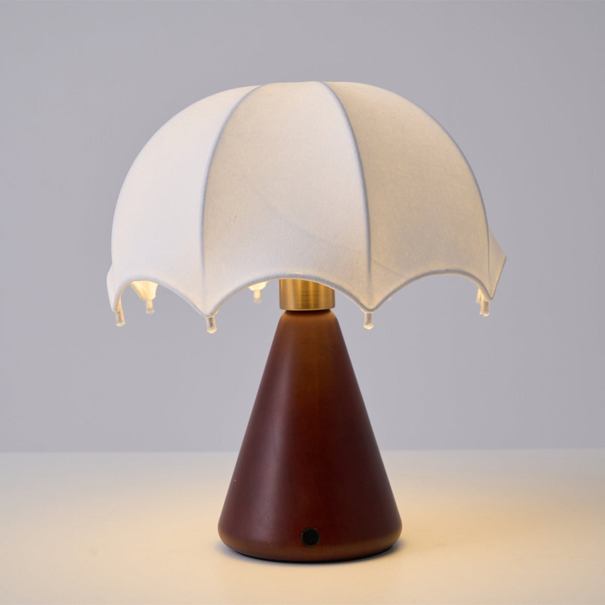 Parasol lampada da tavolo in legno