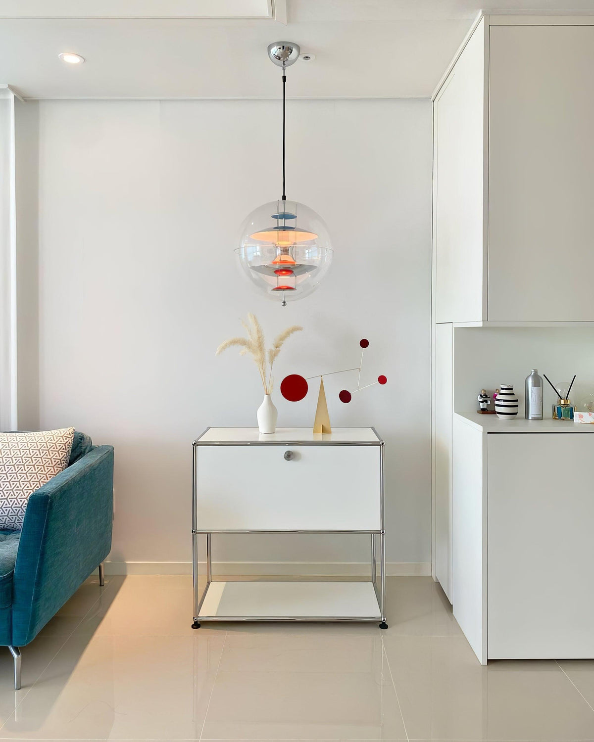 Lampada a sospensione Floating Geometric Layers Clear globo Futuristica moderna
