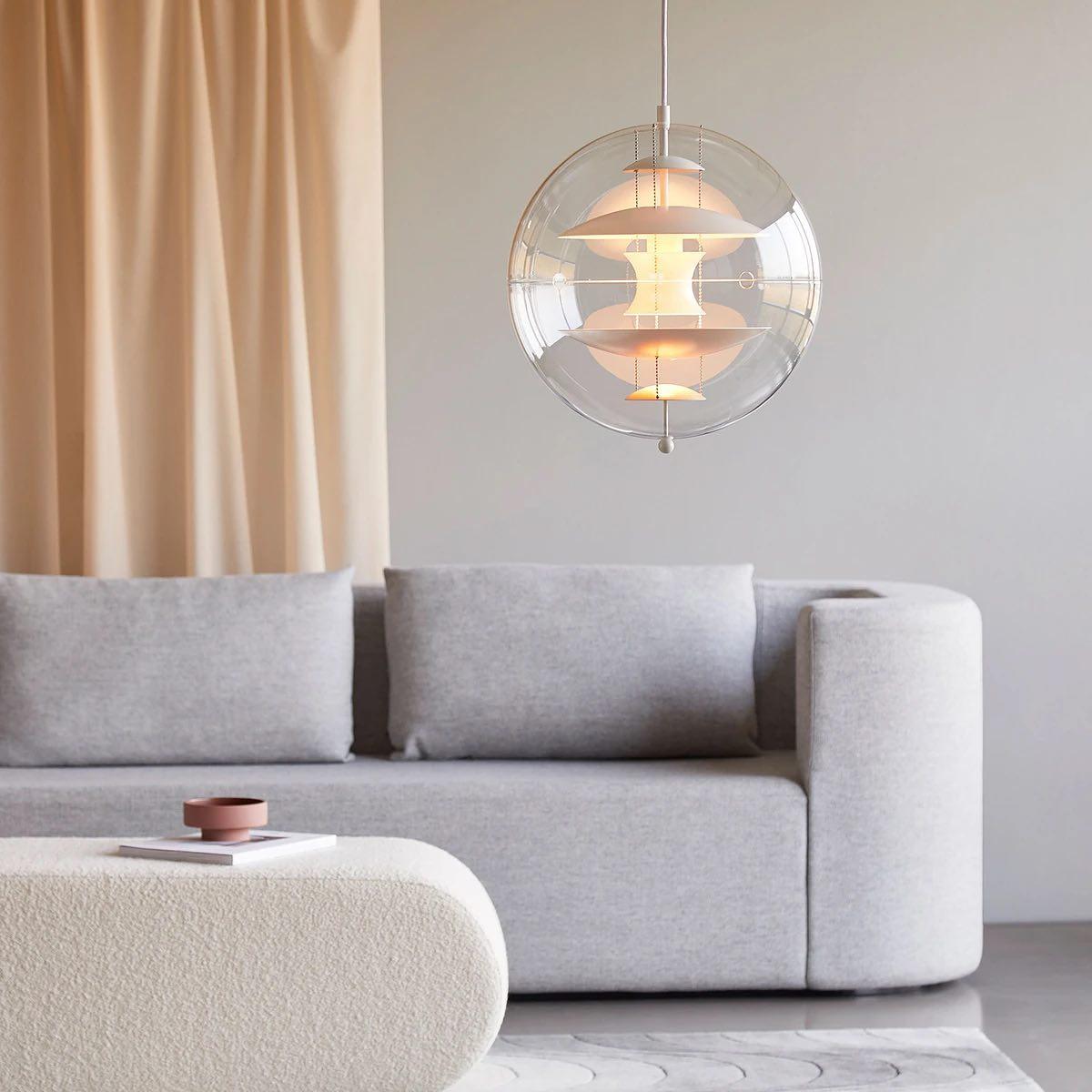 Lampada a sospensione Floating Geometric Layers Clear globo Futuristica moderna