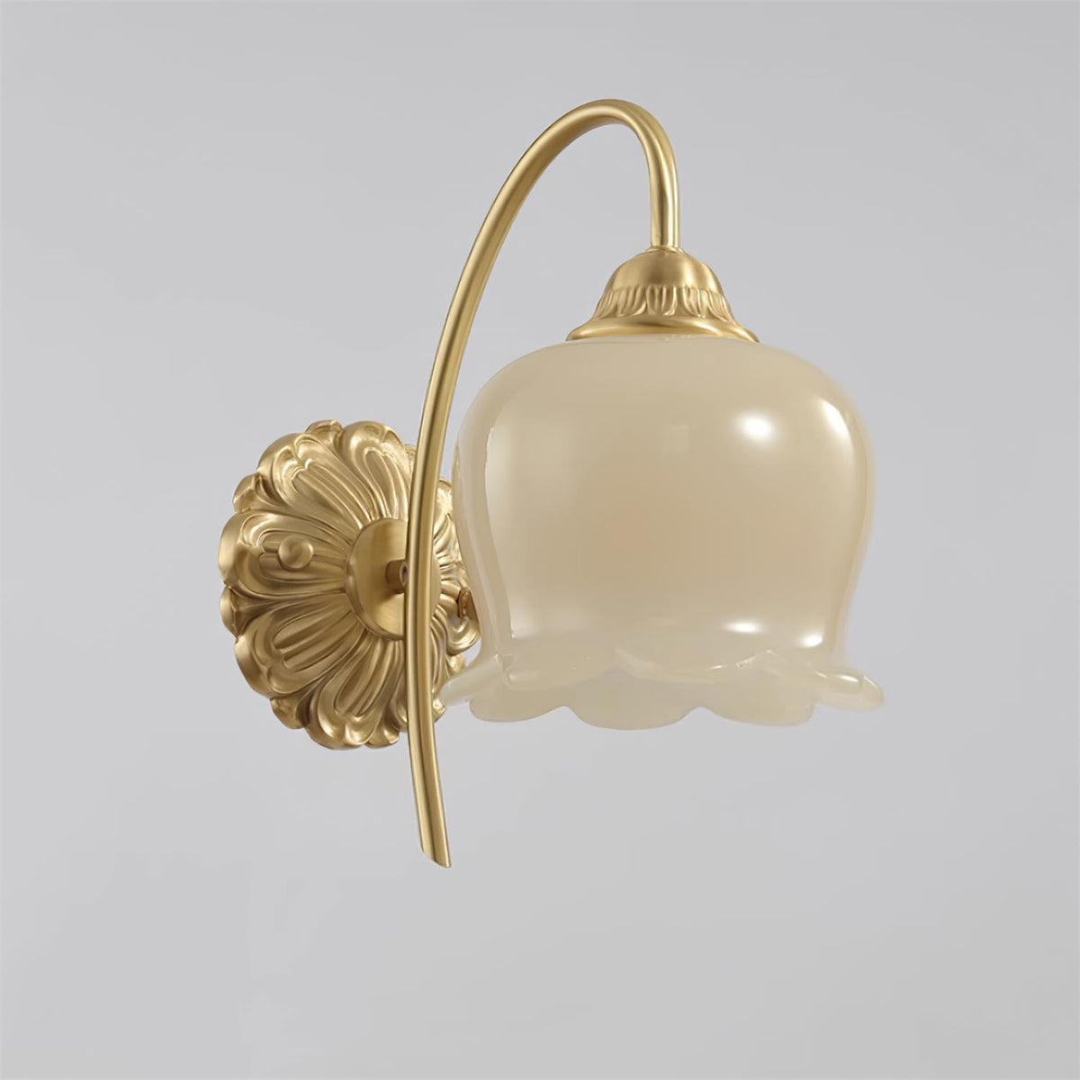 Dazell Art Flower lampada da parete in ottone e resina floreale