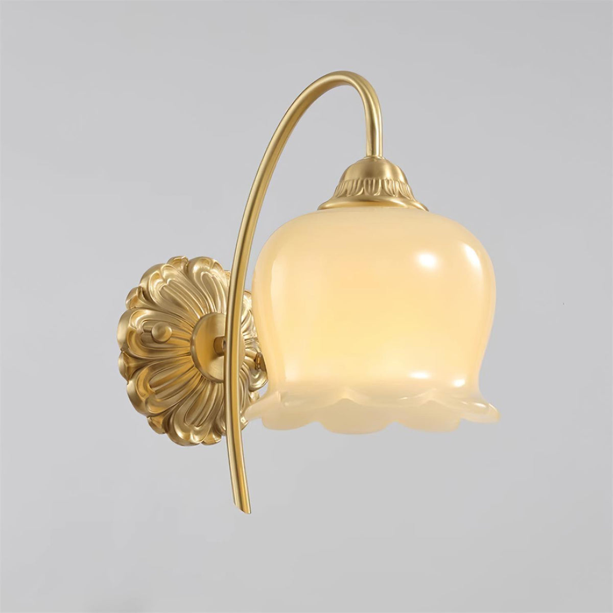 Dazell Art Flower lampada da parete in ottone e resina floreale