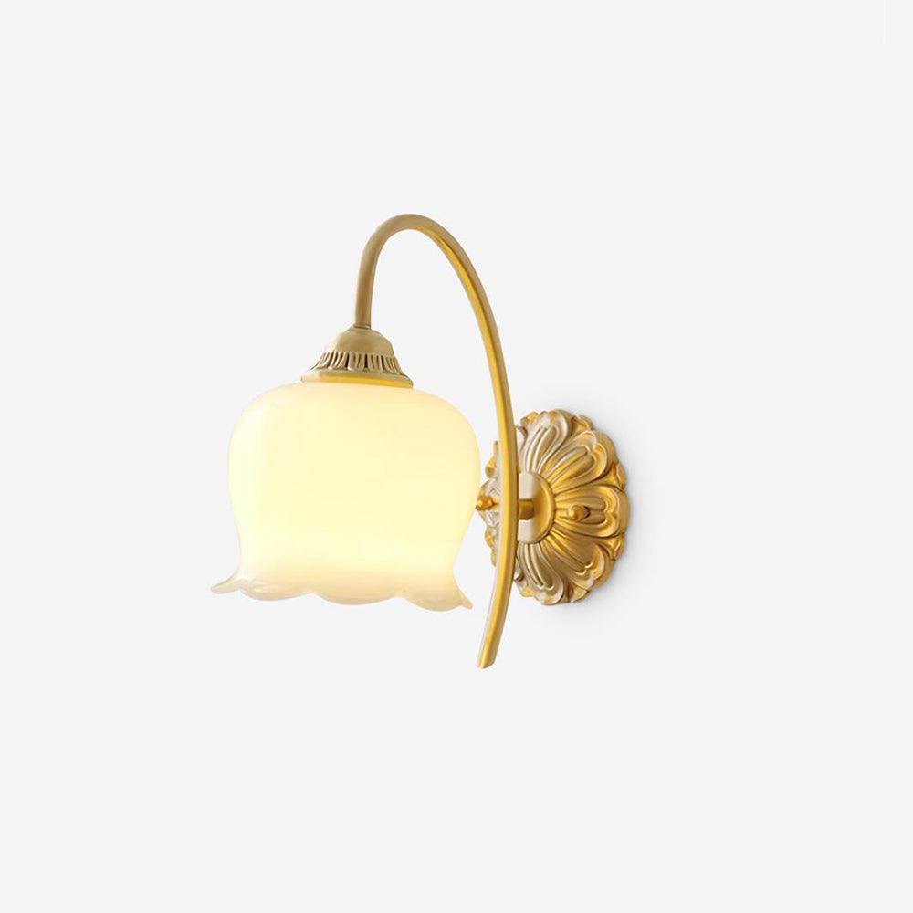 Dazell Art Flower lampada da parete in ottone e resina floreale