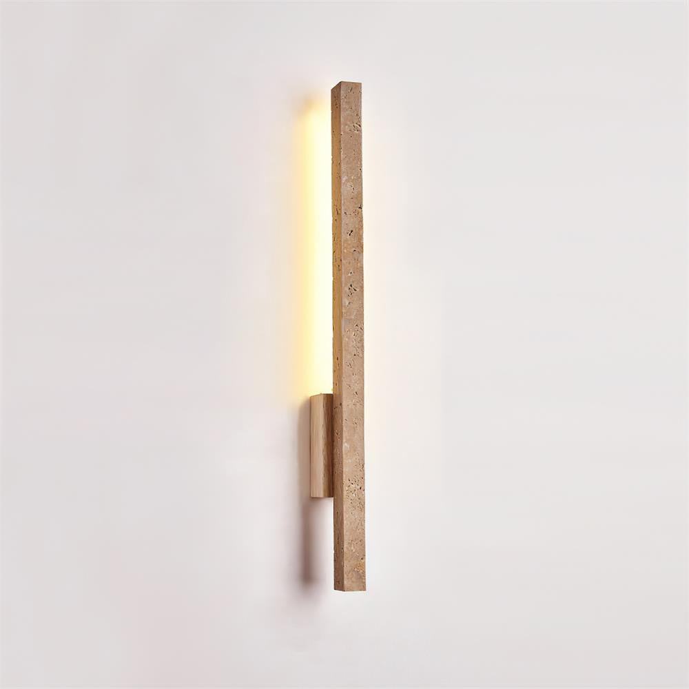 Corvella lampada da parete Slim lineare in travertino minimalista