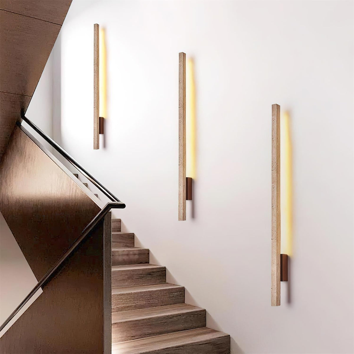 Corvella lampada da parete Slim lineare in travertino minimalista