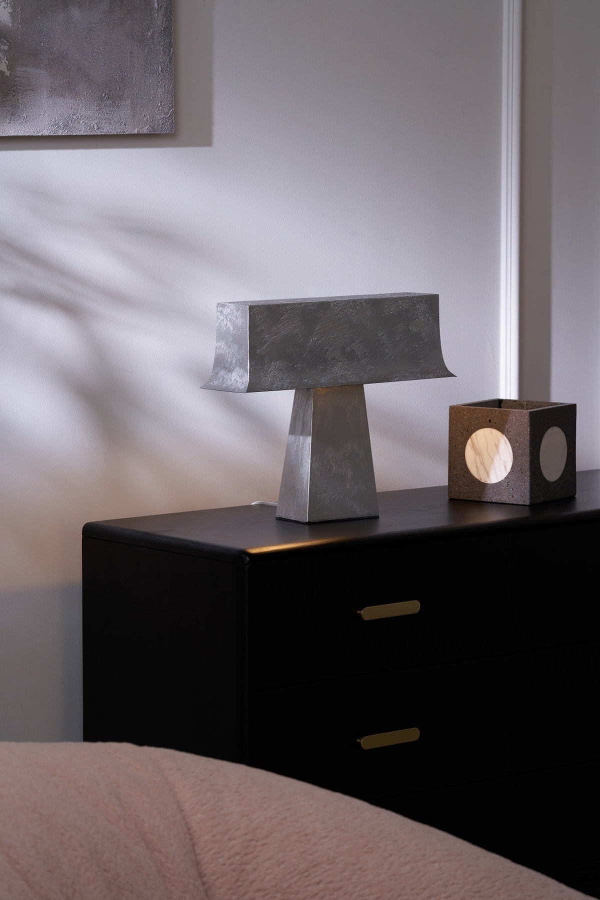 Slate lampada da tavolo minimalista in Acciaio Antico