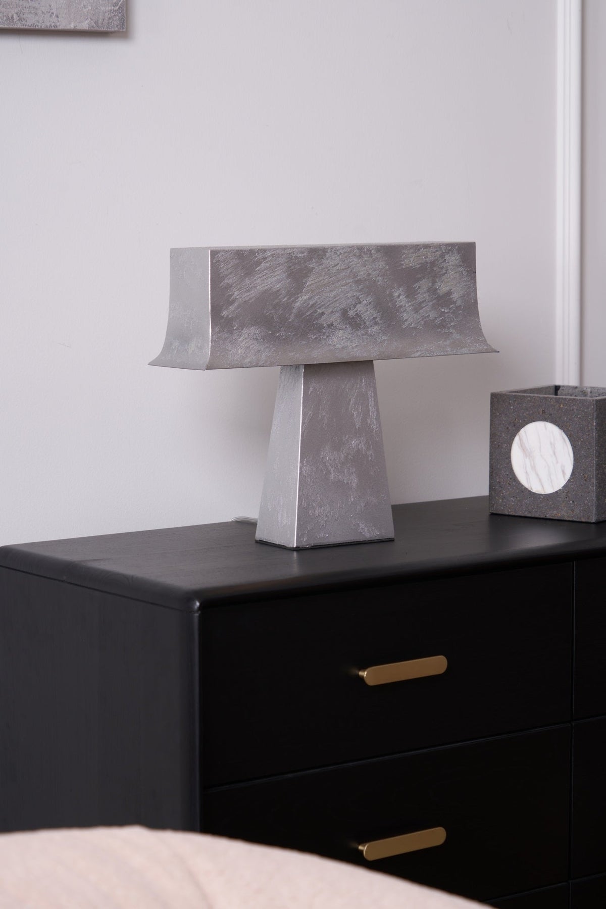 Slate lampada da tavolo minimalista in Acciaio Antico