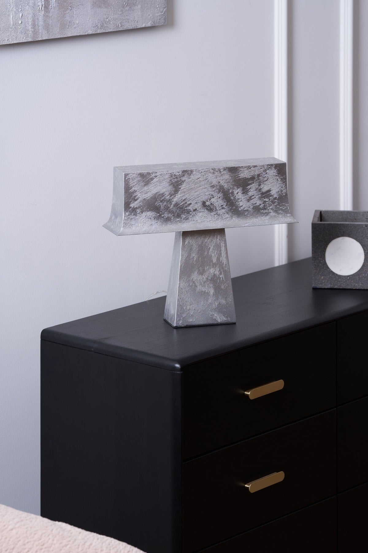 Slate lampada da tavolo minimalista in Acciaio Antico