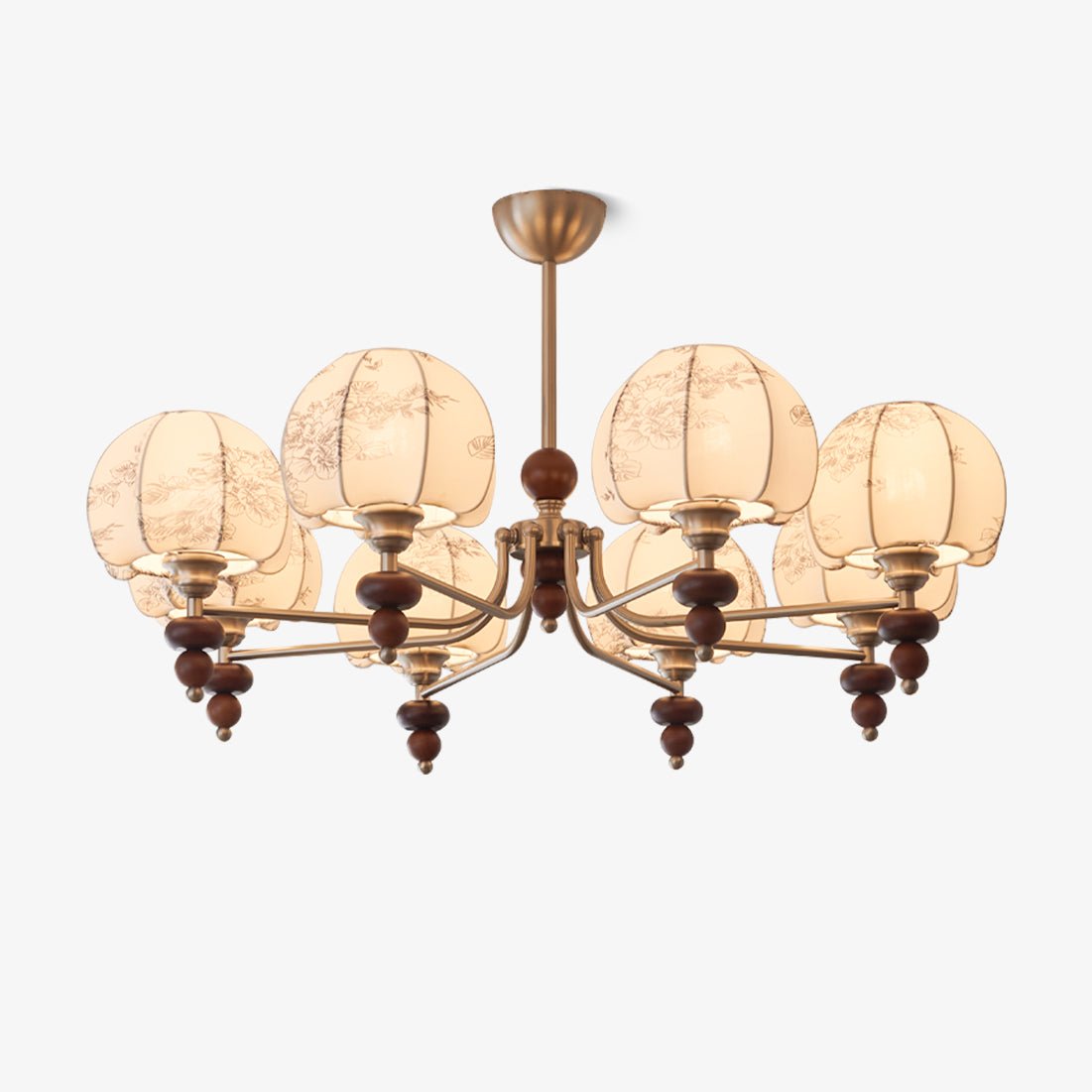 Comirisra lampadario Premium Tradizionale Petal tessuto legno floreale