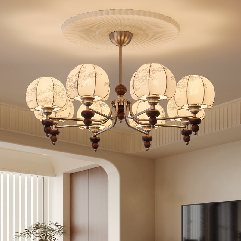 Comirisra lampadario Premium Tradizionale Petal tessuto legno floreale