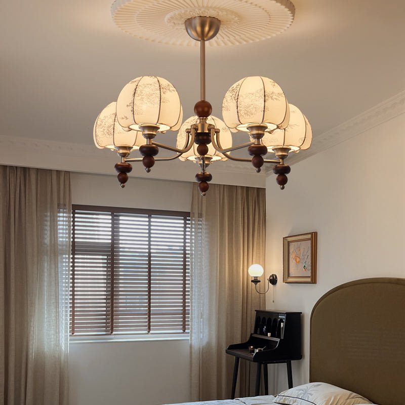 Comirisra lampadario Premium Tradizionale Petal tessuto legno floreale