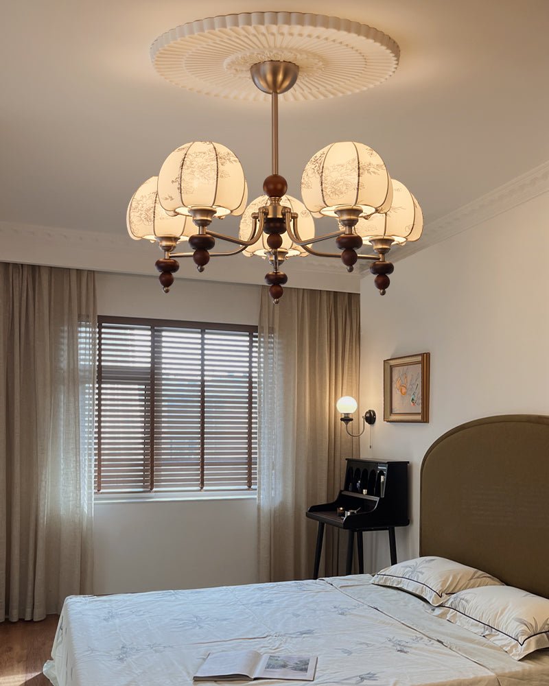 Comirisra lampadario Premium Tradizionale Petal tessuto legno floreale