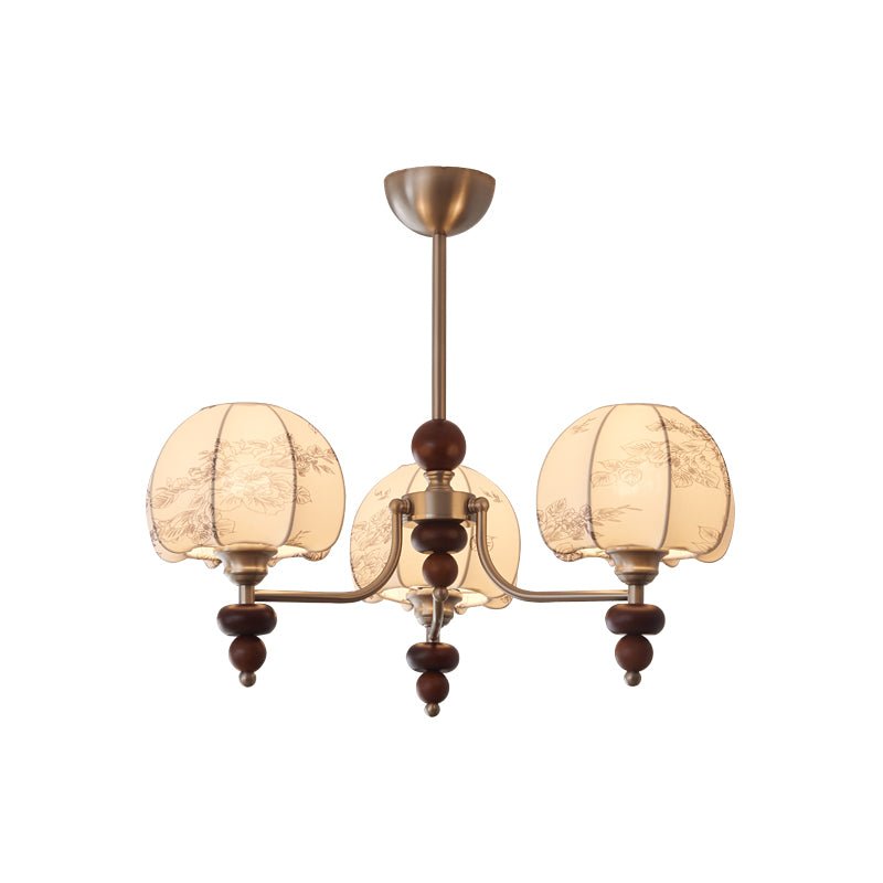 Comirisra lampadario Premium Tradizionale Petal tessuto legno floreale