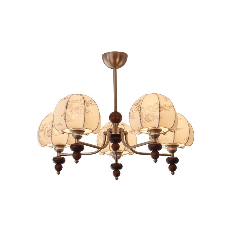 Comirisra lampadario Premium Tradizionale Petal tessuto legno floreale
