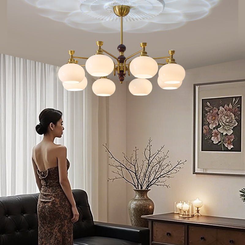 Aursolos lampadario Eleganza Tradizionale legno vetro