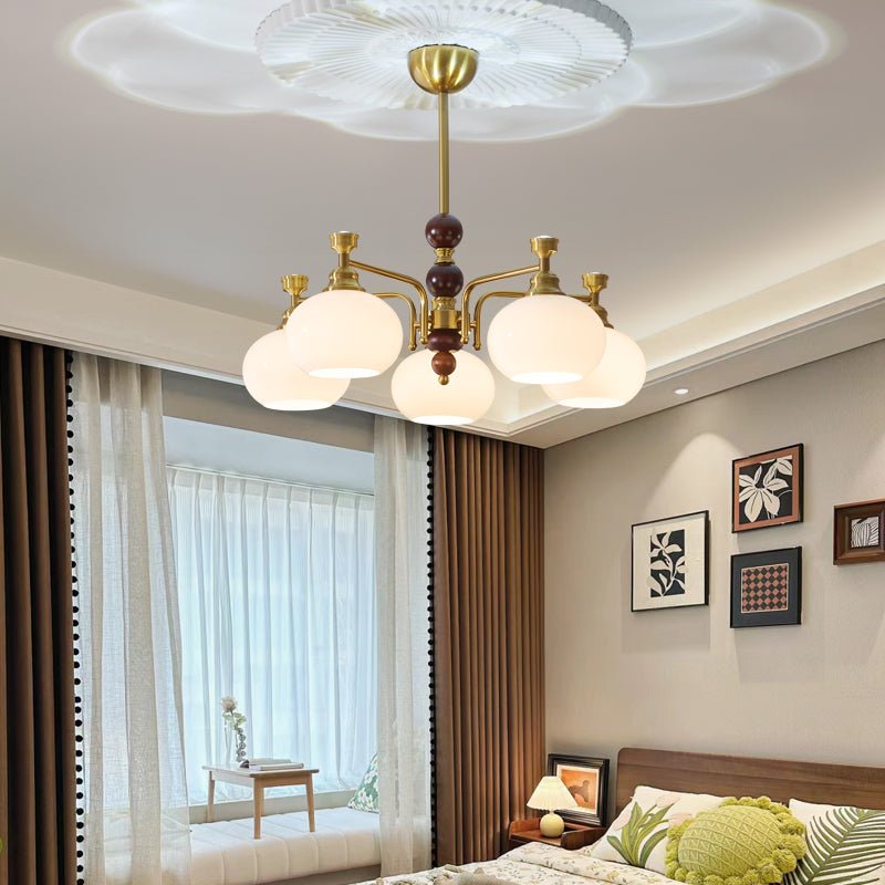 Aursolos lampadario Eleganza Tradizionale legno vetro