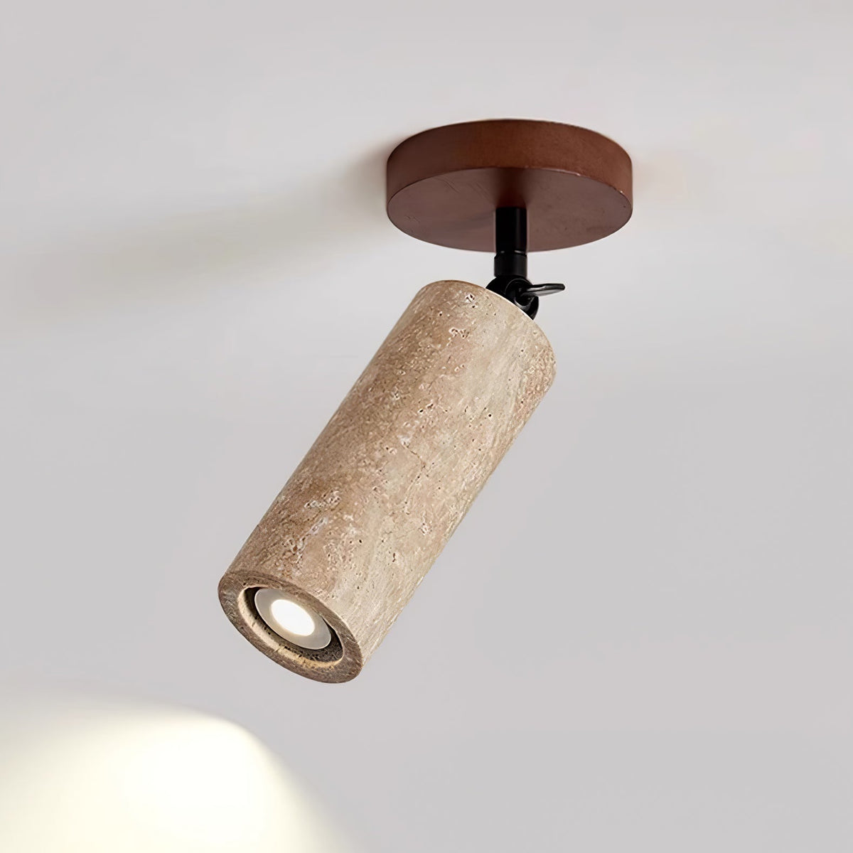 Cesilyra lampada da parete Tubo Cilindrico in travertino