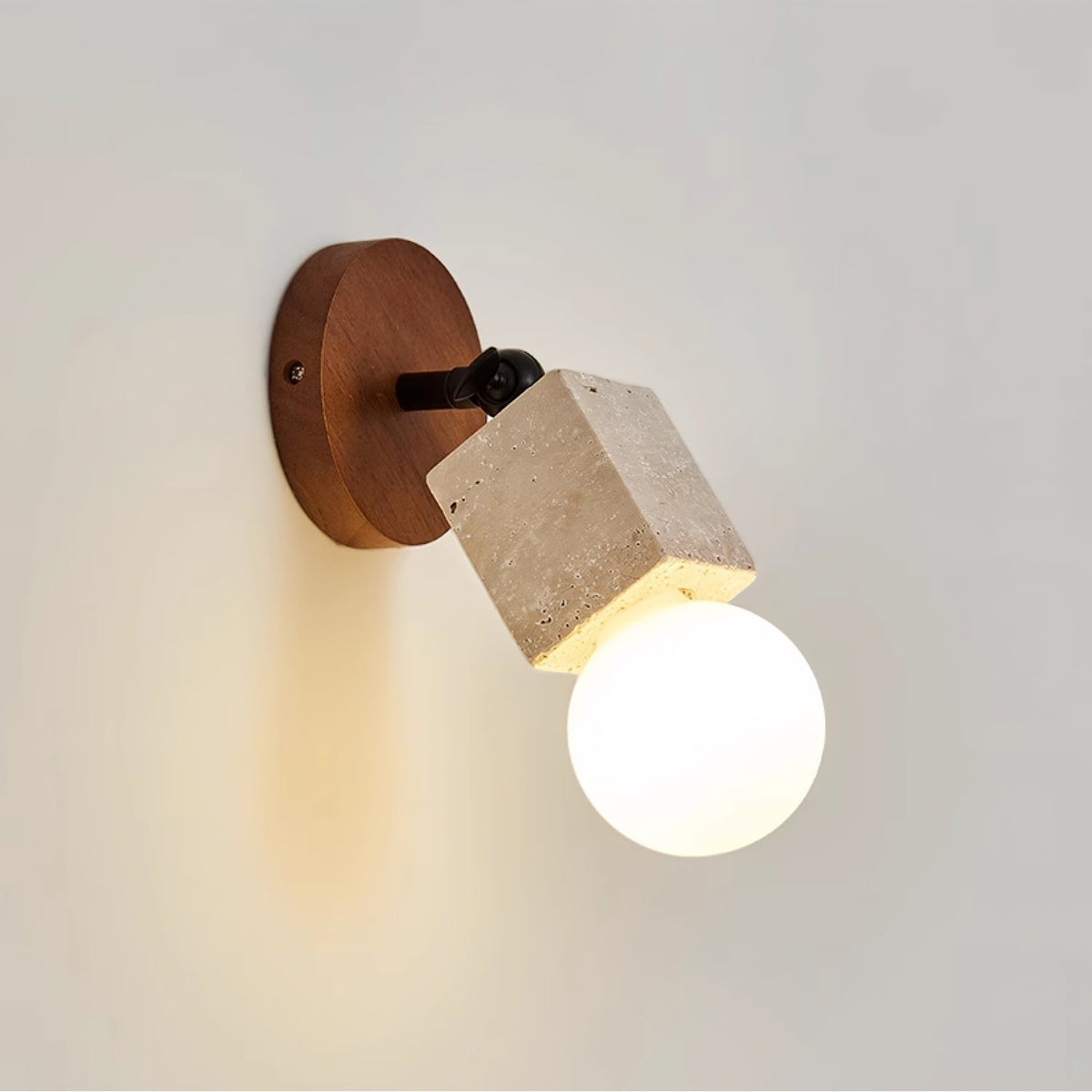 Cesilyra lampada da parete Tubo Cilindrico in travertino
