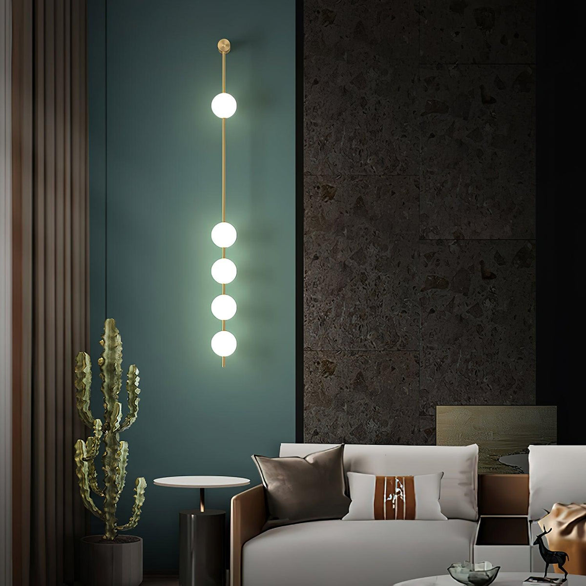 Soloiella lampada da parete Verticali Sferiche ottone a globo