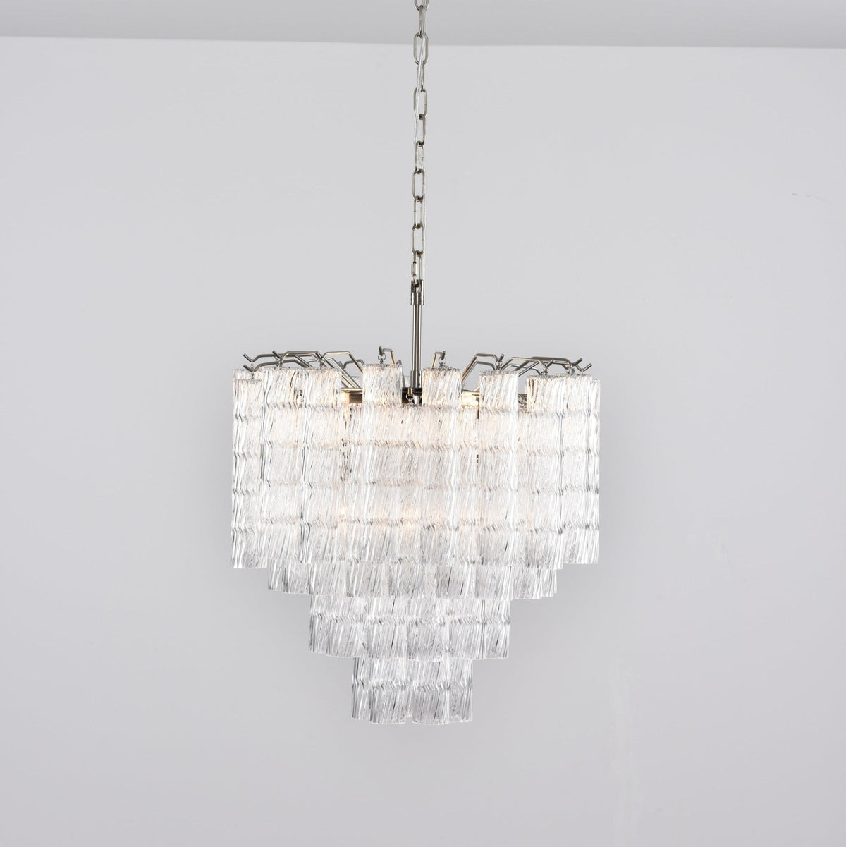 Veliella lampadario vetro Murano a Livelli Onde a Cascata