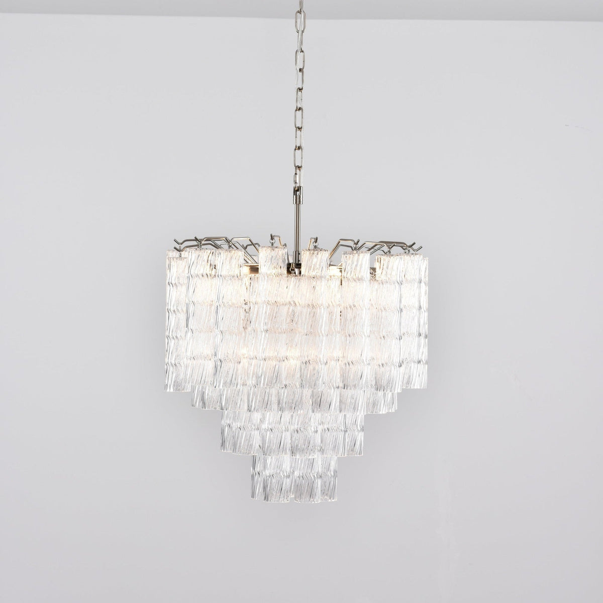 Veliella lampadario vetro Murano a Livelli Onde a Cascata