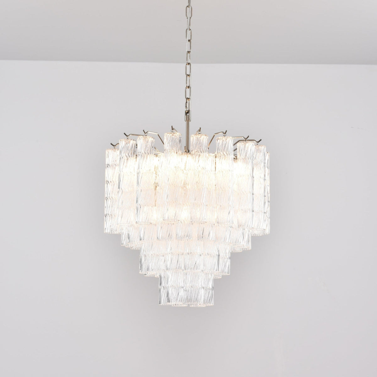Veliella lampadario vetro Murano a Livelli Onde a Cascata