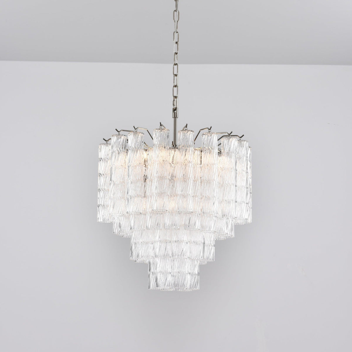 Veliella lampadario vetro Murano a Livelli Onde a Cascata