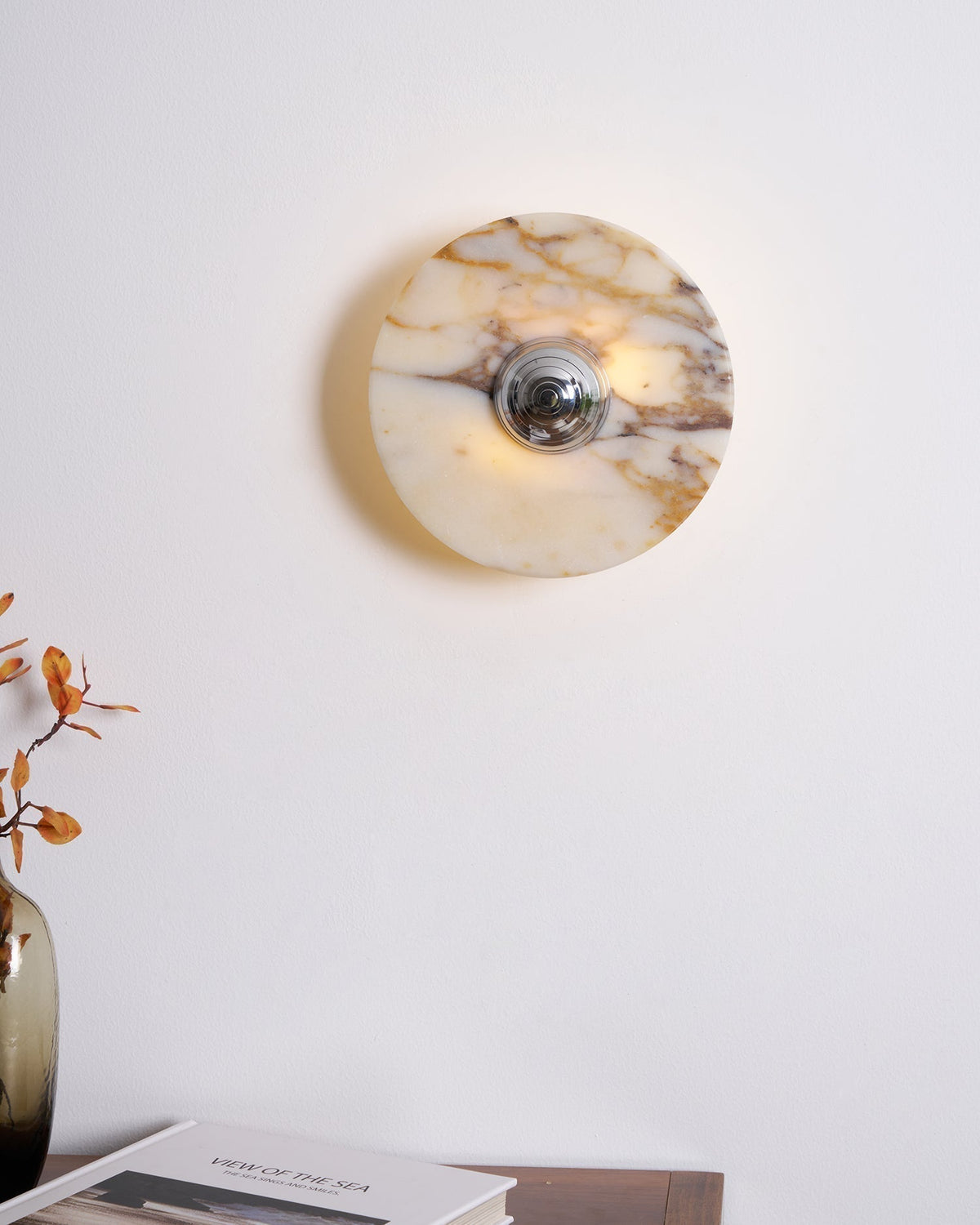 Lampada da parete in marmo disco LED moderna con luce a più colori