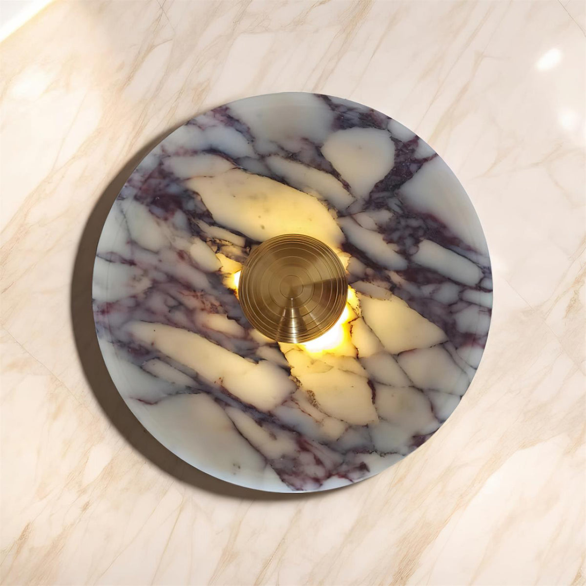 Lampada da parete in marmo disco LED moderna con luce a più colori