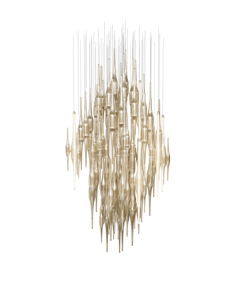 HydroDrop Amber Grand Cascade lampadario in vetro