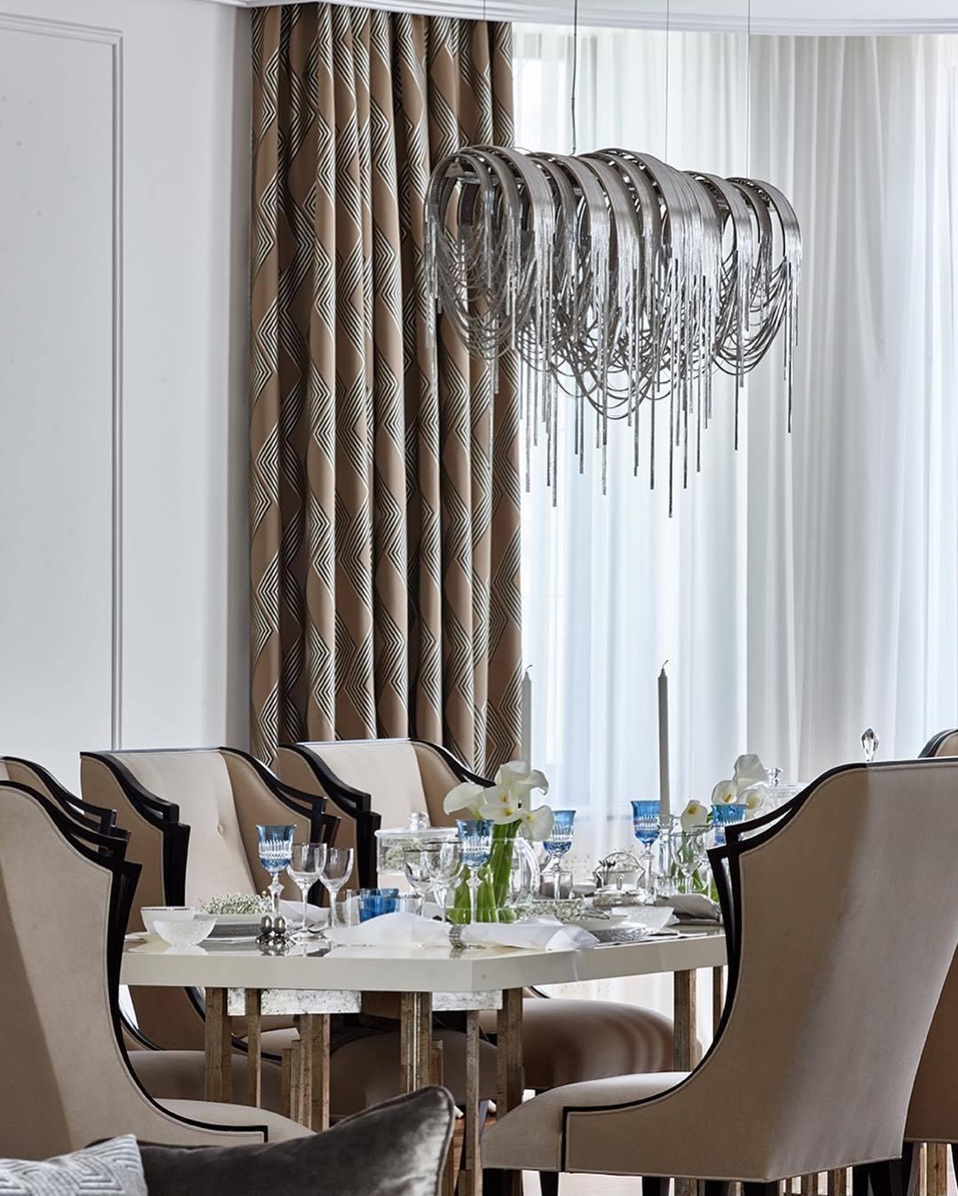 Tarien lampadario a Catene Stratificate in Nichel lusso