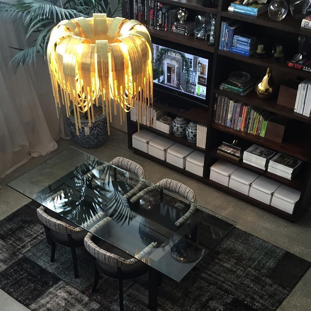 Tarien lampadario a Catene Stratificate in Nichel lusso