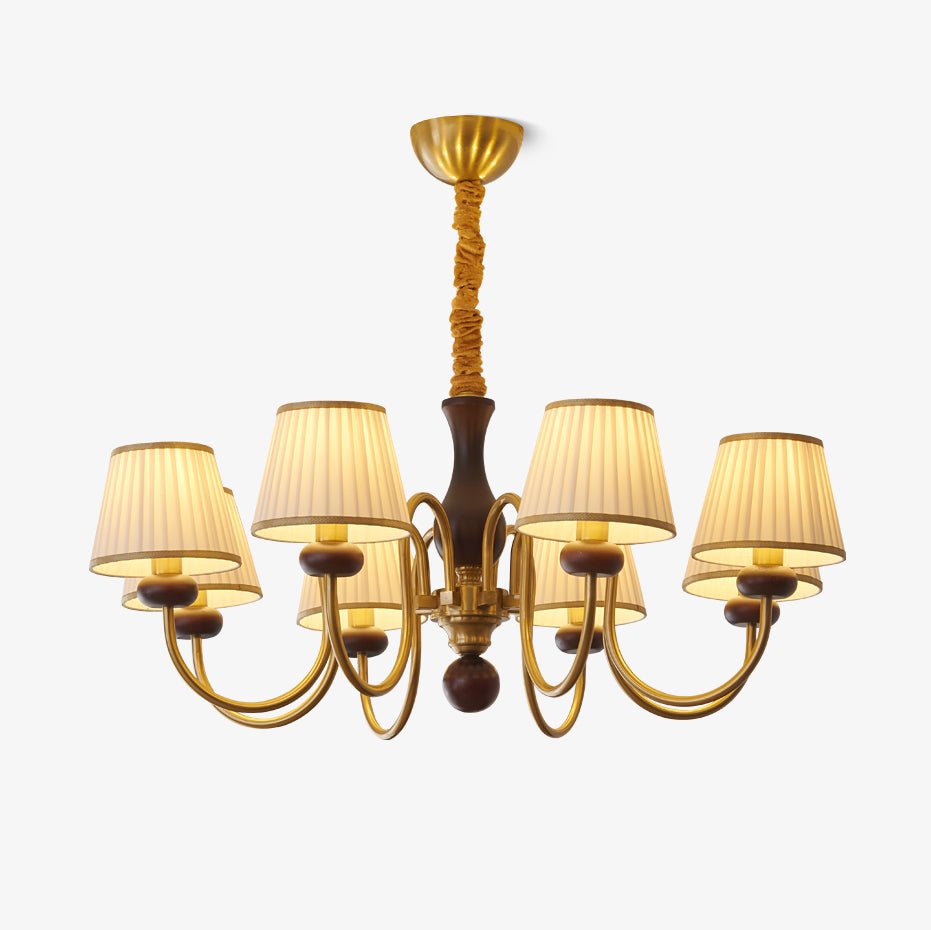 Erthaos lampadario Eleganza Tradizionale in tessuto Pleat con legno