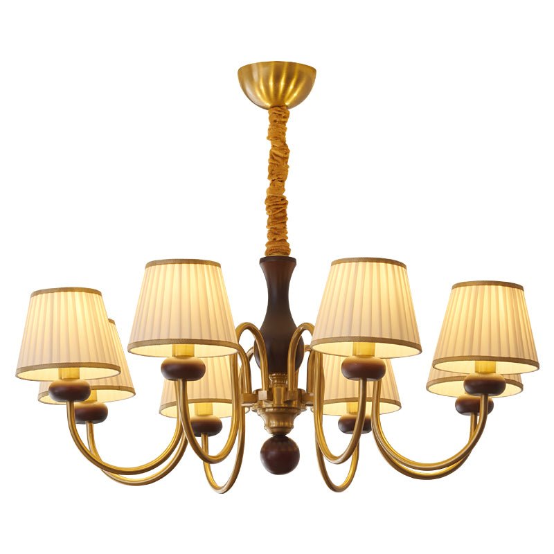 Erthaos lampadario Eleganza Tradizionale in tessuto Pleat con legno